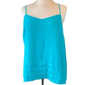 Attention blouse Adj spaghetti straps ruffled at bottom lined size large NWT